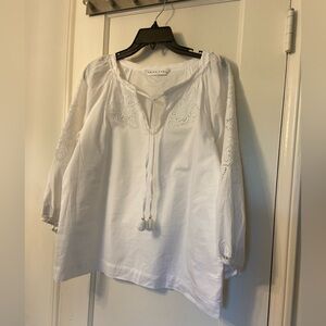 White Embroidered Women's Boho Top